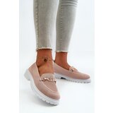 EVENTO Women's Loafers On Flat Heel With Gold Detail Pink Limentia | Shoptok.si