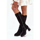 Boto Insulated Women's Heeled Boots With Stitching Black Alessara | ePonuda.com