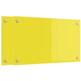 vidaXL Zaščita za kuhinjo 2 pcs Rumena 70 x 40 cm kaljeno steklo | Shoptok.si