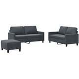  3-dijelni set sofa s jastucima tamnosivi baršunasti | Eponuda.com