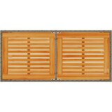  Vrtna miza z leseno akacijevo ploščo siva 115x54x74 cm PE ratan | Shoptok.si
