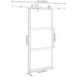 vidaXL Klizna vrata s priborom 90 x 205 cm kaljeno staklo i aluminij | shoptok.hr