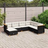  7-dijelni set vrtnih sofa od poliratana s jastucima crni Crna 63.5 x 56 x 32 cm | shoptok.hr