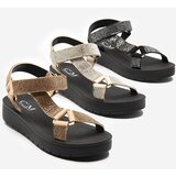 Resti Women's sandals with zircons in black Qroc- Footwear | ePonuda.com