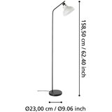 Eglo Podna lampa MATLOCK E27 158 cm siva/crna 43844 | Eponuda.com