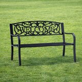  Vrtna kovinska klop s naslonom WELCOME - 127 cm | Shoptok.si