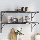  The Living Store Nosilec za polico 4 kosi 40x2,5x25 cm črno nerjaveče jeklo - Nosilec Polic, (21554464) | Shoptok.si