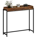 Konzolna miza iverna plošča, kovina 100D x 30Š x 91V cm rustikalno rjava, (5000243039)