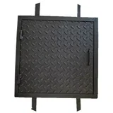poklopac metalni, crni rebrasti lim, 400x400mm