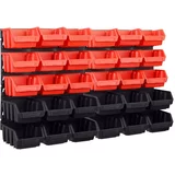  32-dijelni set kutija za pohranu sa zidnim pločama crveno-crni