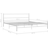  Okvir za krevet bijeli metalni 200 x 200 cm - Bijela 200 x 200 cm | shoptok.hr