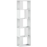  The Living Store Knjižna omara 5-nadstropna bela 45x23,5x162,5 cm inž. les - Knjižna Omara, (21497184) | Shoptok.si