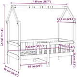 vidaXL Otroški posteljni okvir 70x140 cm trdna borovina | Shoptok.si