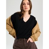 Sinsay Pamučna majica s V-izrezom | shoptok.hr
