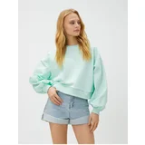 Koton Crop Sweatshirt Sleeve Detail