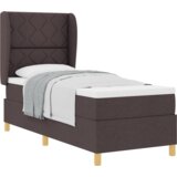 Box Spring postelja z vzmetnico temno rjava 80x200 cm tkanina, (22052252) | Shoptok.si