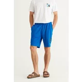 AC&Co / Altınyıldız Classics Men's Saxe Blue Standard Fit Normal Cut Knitted Sports Shorts