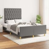 vidaXL Okvir za krevet s uzglavljem tamnosivi 120x190 cm od tkanine | shoptok.hr