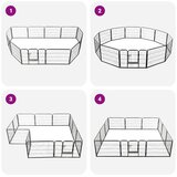  Ograda za pse s 12 ploča od čelika 80 x 60 cm crna | shoptok.hr