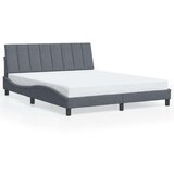 vidaXL Posteljni okvir z vzglavjem temno siv 160x200 cm žamet | Shoptok.si