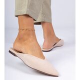 Gemre Beige elegant eco-suede flip-flops Sarium | Shoptok.si