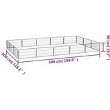  Pasja ograda s 16 paneli črna 100x50 cm prašno barvano jeklo, (20799118) | Shoptok.si