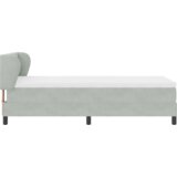 vidaXL Krevet na lameli s madracem svjetlosiva 100x200 cm baršun | shoptok.hr