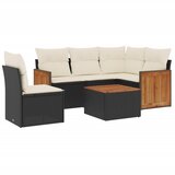  6-dijelni set vrtnih sofa s jastucima crni od poliratana | shoptok.hr