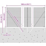 vidaXL Zavarena Žičana Ograda sa 7 Šipki 1.6x10 m Pocinčana Čelična | shoptok.hr
