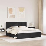  Okvir za krevet Crna 200 x 200 cm Čvrsto borovo drvo | shoptok.hr