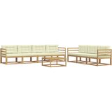  Set vanjskih sofa s jastukom 7 pcs Bijela i krem | Eponuda.com