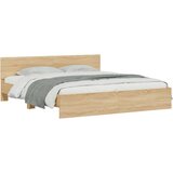 vidaXL Okvir kreveta s uzglavljem boja hrasta sonome 200 x 200 cm | shoptok.hr