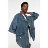 Trendyol Dark Blue Pocket Detailed Oversize Denim Jacket | ePonuda.com
