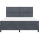  LED Box Spring Krevet Tamno siva 180 x 200 cm Baršun | shoptok.hr