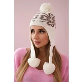  Women's long eared cap Balbina K381 light ecru