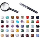  Set of Mineral Stones Natural Crystals Collection Magnifying Glass Pen 43 pcs. | Shoptok.si