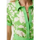  Women's Vibrant Green Floral Summer Slim Viscose Dress | Shoptok.si