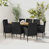  9-dijelni vrtni blagovaonski set od poliratana crni | shoptok.hr