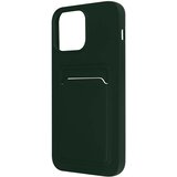 AVIZAR Ovitek za iPhone 14 Pro Max z držalom za kartico, upogljiv, mehak silikon - temno zelen, (20714680) Cene