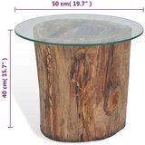 In Klubska mizica iz tikovine in stekla 50x40 cm | Shoptok.si