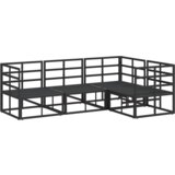 vidaXL Sjedeća garnitura za vrt 4 pcs Crna 213 x 143 x 71 cm Aluminij | shoptok.hr