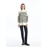 LC Waikiki LCW Vision Half Turtleneck Striped Long Sleeve Oversize Women's Knitwear Sweater | shoptok.hr