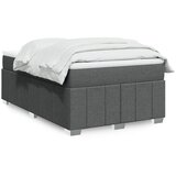 vidaXL Box spring postelja z vzmetnico temno siva 120x200 cm blago | Shoptok.si