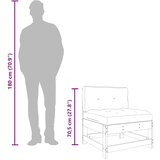  Srednja sofa od masivne borovine s jastucima siva | shoptok.hr