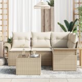 vidaXL set vrtnih kauča od 5 dijelova s jastučićima smeđi poli ratan | shoptok.hr
