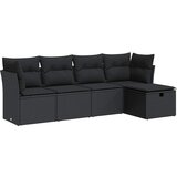 Maison Chic Seti vrtnega pohištva - Vrtna garnitura - Vrtni pohištvo set 5-delna z blazinami črn poli ratan, (21818350) | Shoptok.si