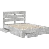  Krevetna konstrukcija s ladicama Betonski sivi 140 x 200 cm Siva 203 x 143 x 100 cm | Shoptok.si