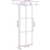 vidaXL Drsna vrata z opremo 76x205 cm kaljeno steklo in aluminij | Shoptok.si