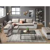 XORA SEDEŽNA GARNITURA, gladka tkanina bela, svetlo rjava | Shoptok.si