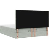 vidaXL Otomanski posteljni okvir z vzmetnicami siv 180x200cm žamet | Shoptok.si